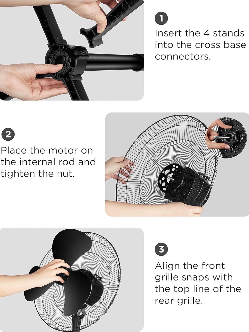 Pelonis Black Oscillating Pedestal Fan - Picture 6 of 11